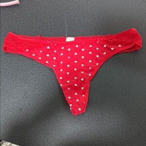 Victoria's Secret Red Panties with White Hearts 2014